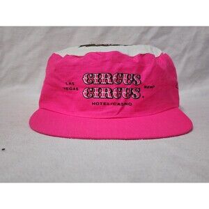Vintage Circus Circus Snapback Hat Las Vegas Hotel Casino Pink and White OS